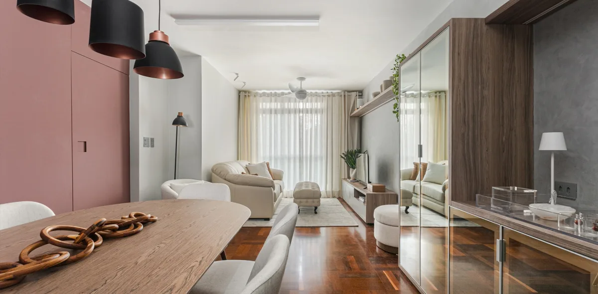 Projeto de arquitetura e interiores — sala de jantar